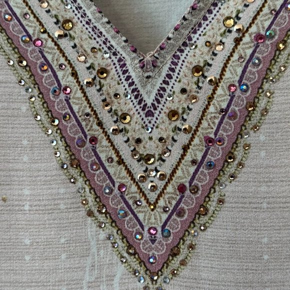 Camilla Franks O/S Crystal Embellished Silk Kaftan Beaded Dress PinksNEW—SOLD - Picture 14 of 16